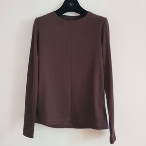 Uniqlo Dark Brown Ribbed Top Size Xs